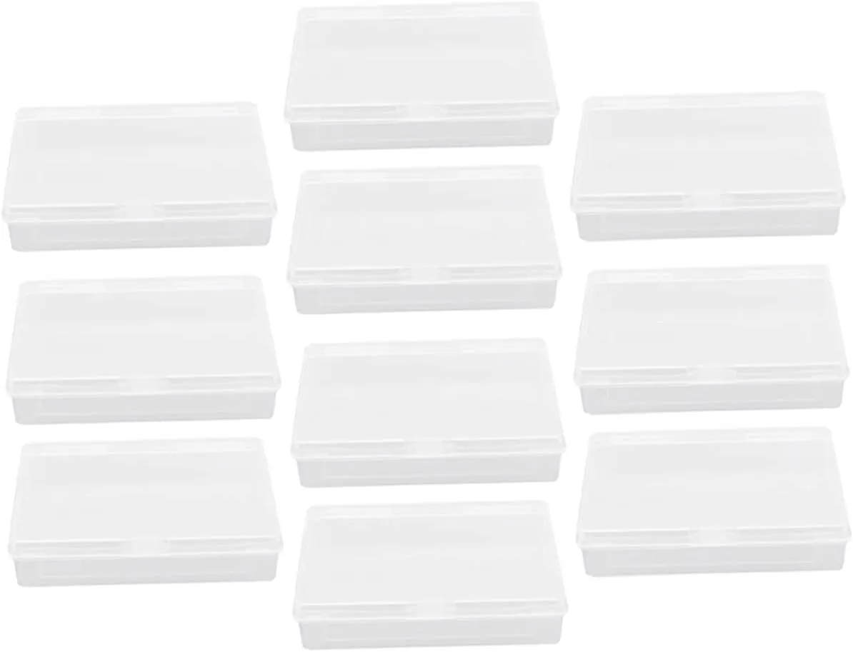 BESTonZON 10pcs Clear Game Card Storage Boxes Semi-Transparent Containers for Game Items Convenient and Compact Design