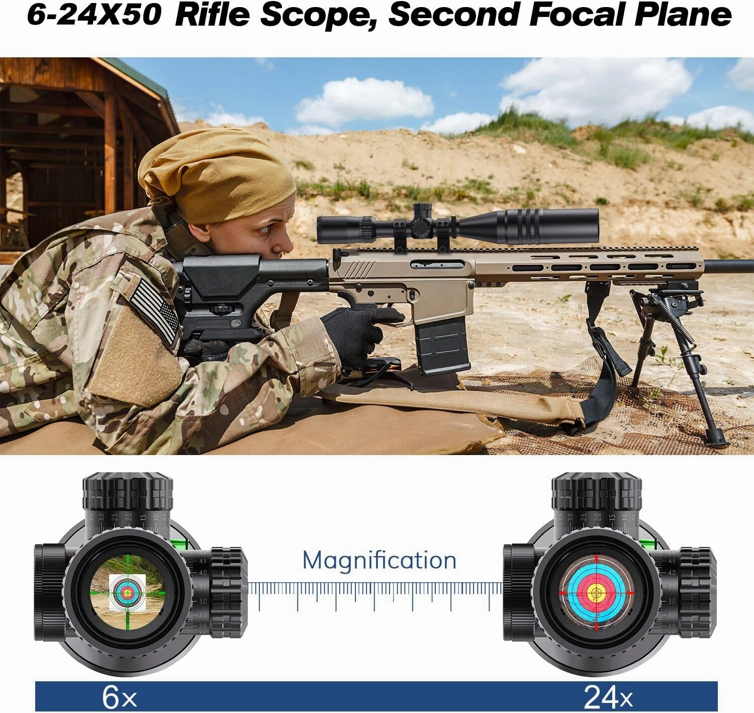 BESTSIGHT 4-16x44 Rifle Scope,Long Range Scope,Second Focal Plane Scope,5-Level Red Green Illuminated Reticle and Side Focus Dial and Locking Turret Sunshade,with 11mm Mount & 20mm Mount