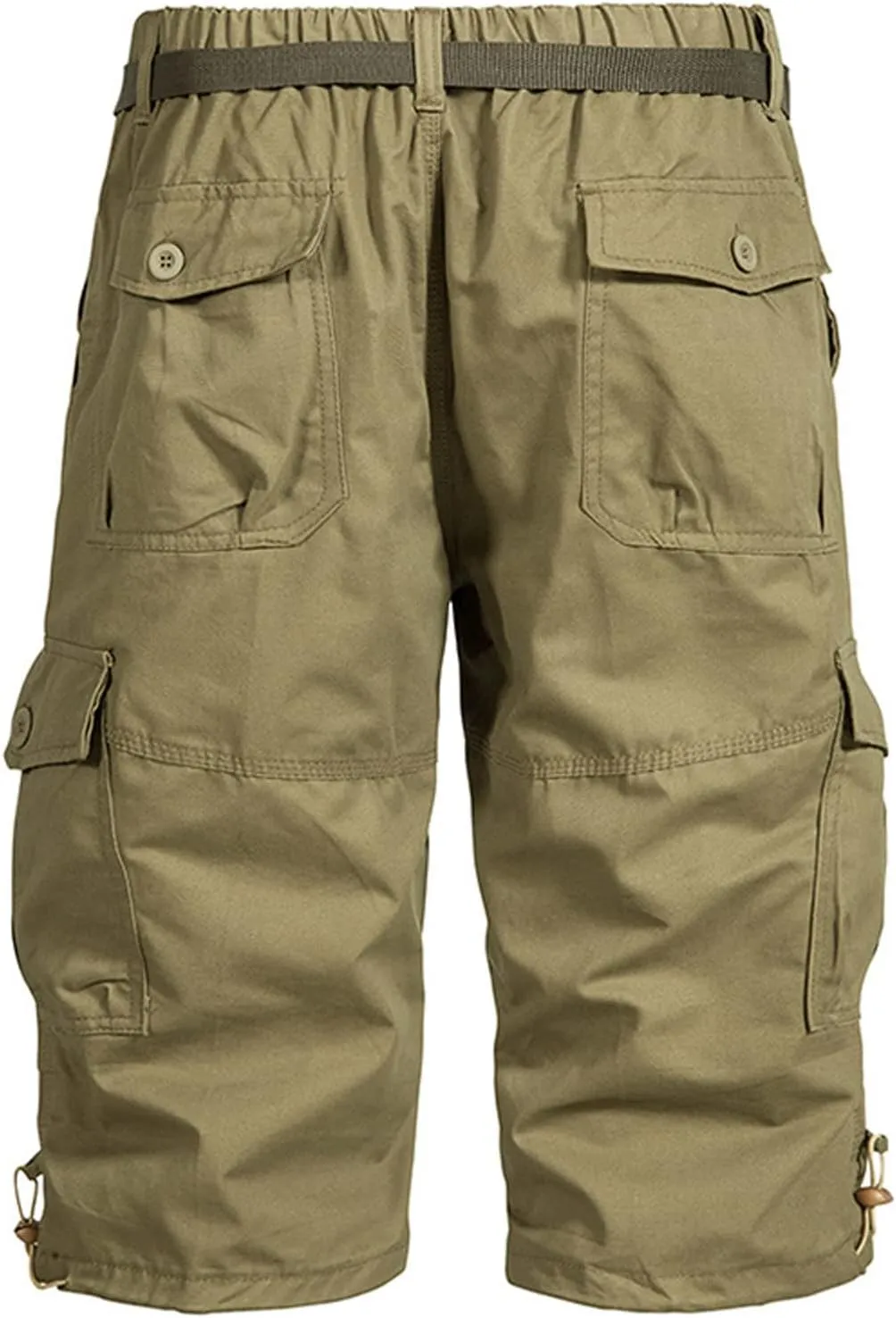 Big and Tall Cotton Cargo Shorts for Men 2024 Trendy Elastic Waist Multi Pocket Tooling Shorts Relaxed Sport Shorts