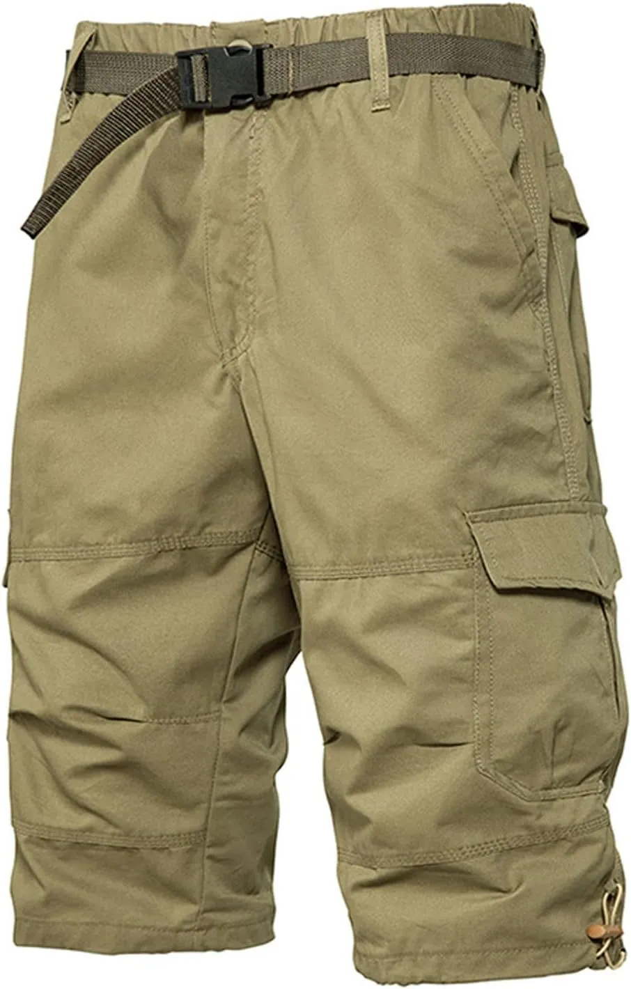Big and Tall Cotton Cargo Shorts for Men 2024 Trendy Elastic Waist Multi Pocket Tooling Shorts Relaxed Sport Shorts