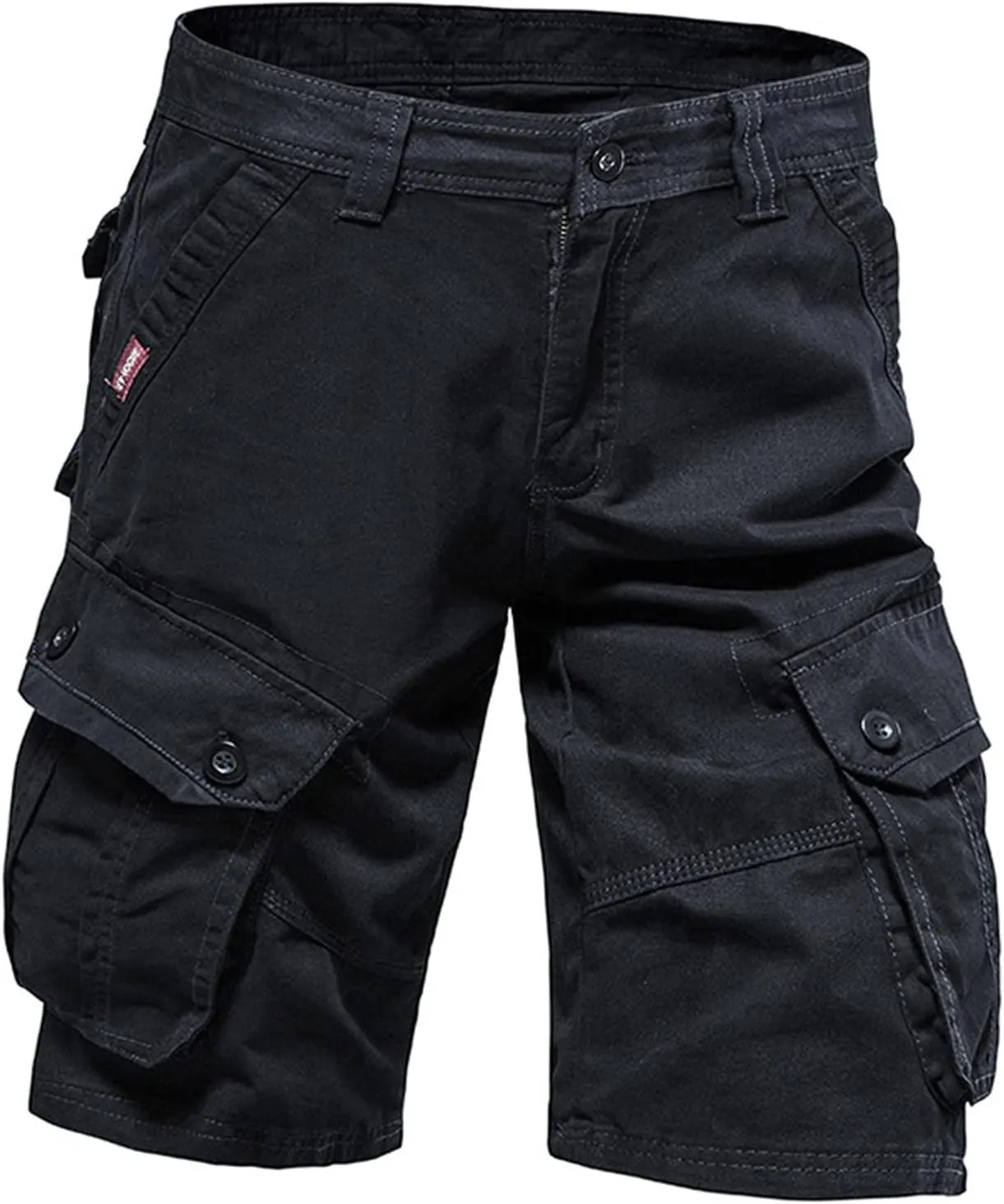 Big and Tall Sweat Shorts for Men Cotton Buckle Zipper Cargo Shorts Multi Pocket Casual Tooling Shorts Trendy Clothes