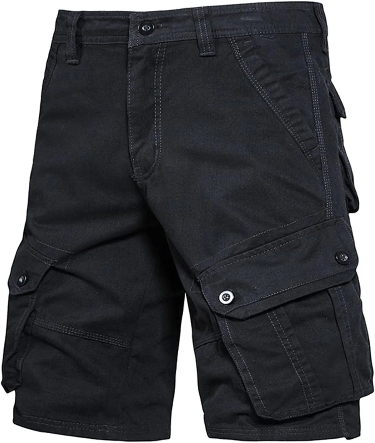 Big and Tall Sweat Shorts for Men Cotton Buckle Zipper Cargo Shorts Multi Pocket Casual Tooling Shorts Trendy Clothes