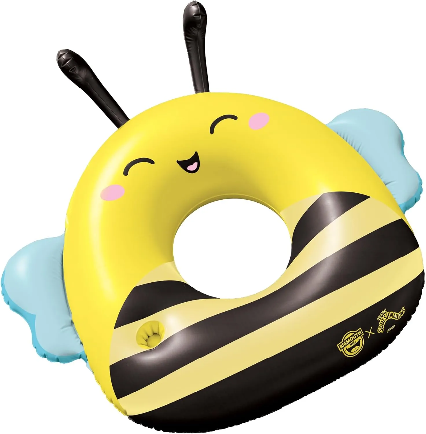 BigMouth x Squishmallows Sunny The Bee Pool Float – 42 Inch Inflatable Lounge with Cupholder – Soft, Durable, Collectible Pool Float for Kids and Adults – Build Your Poolside Squish Squad