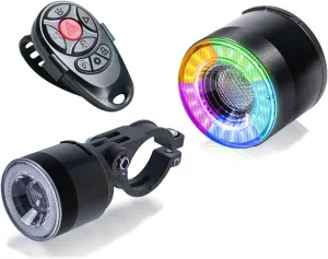 Bike Lights Set Rechargeable Headlight and Tail Light with Turn Signals Waterproof Biclcle Front and Back Lights Set for Night Riding Cycling Safety Fits for Road Mountain