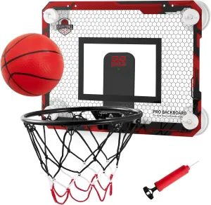 BOHEN Indoor Mini Basketball Hoops with Powerful Suction Cup, Stick to Windows, Wooden Doors, Smooth Walls - Basketball Backboard Toy Indoor Bedroom Office for Kids Teens Adults