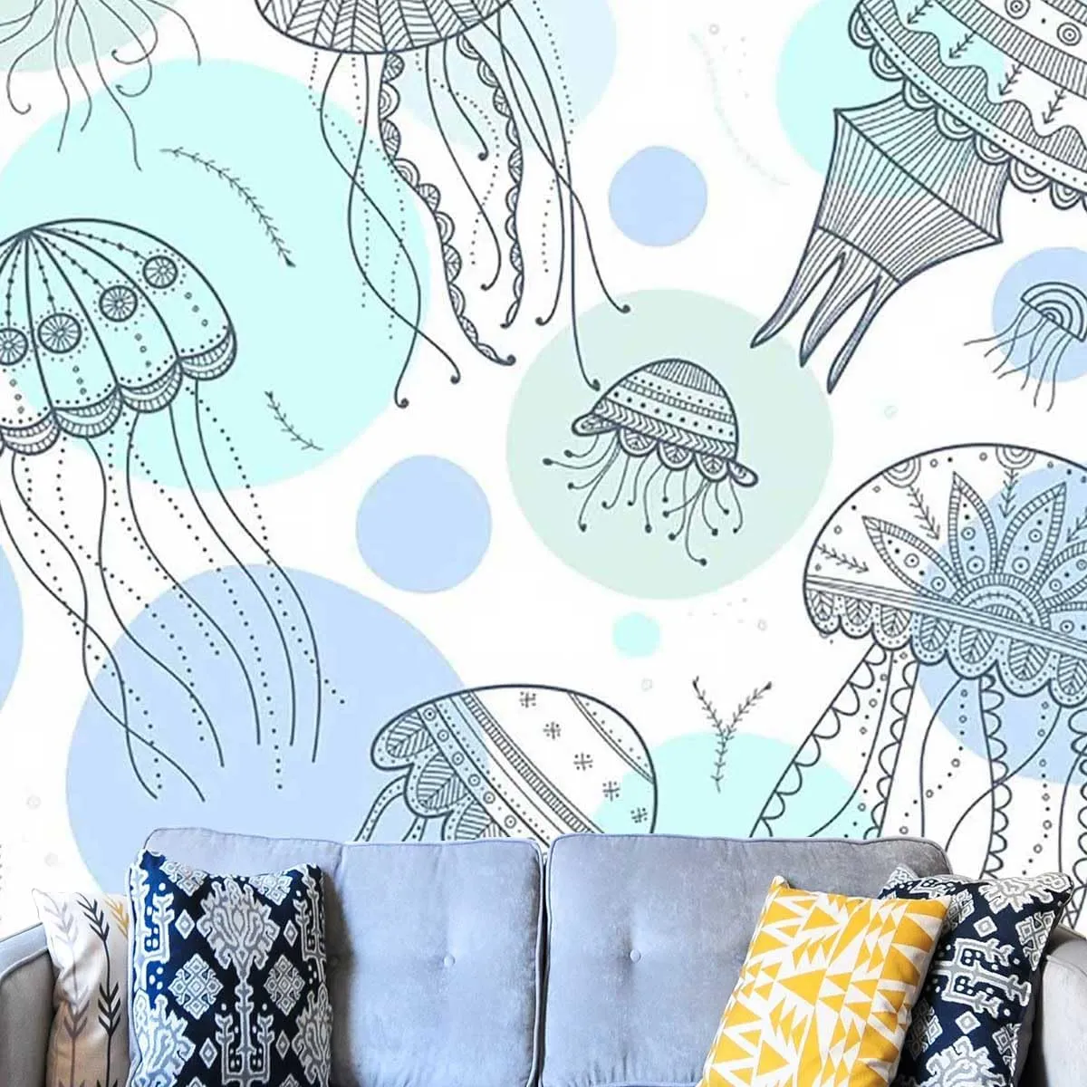 Boho Decor Neutral Wallpaper Cute Simple Kids Designer Contact Paper Dollhouse Easy to Clean (W) 59" X(H) 59"