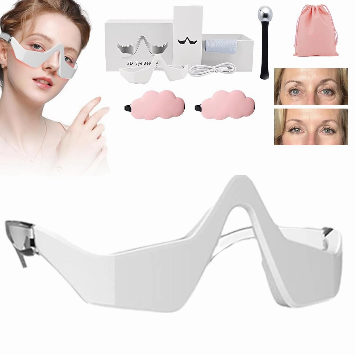 Botanique Paris Under Eye Device, 2025 Botanique Paris Revitaleyes Under-Eye Red Light Glasses, Revital Eyes Red Light Glasses, Eye Bag Remover Glasses Quickly Remove Under-Eye Bags, Dark Circles