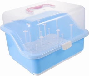 Box Bottle Drying Box Nursing Bottle Storage with Drain Board Material Portable Tableware Holder Suitable for Fast Drying and Dust Protection Nordic Color