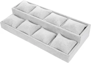 Bracelet Display Tray Jewelry Showcase Plate Double-Layer Watch Organizer Velvet Material Scratch-Free