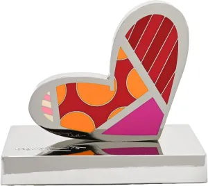 Britto Metallic Figurine - Iconic Art Collectible Sculpture, Decorative Displays for Modern Home Decor | Living Room Decor, Office Decor, Bookshelf Deco (Heart, 3.5in x 2in x 3in)