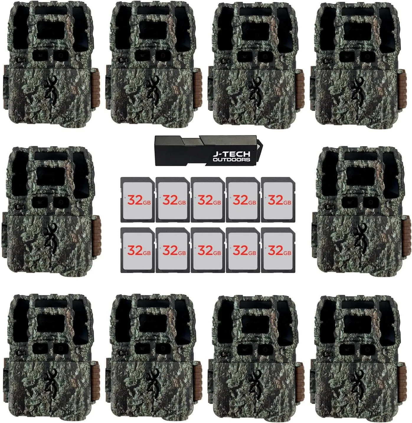 Browning Dark Ops DCL Nano Trail Game Camera Bundle Includes 32GB Memory Card and J-TECH Card Reader (26MP) 10 Pack | BTC6DCLN