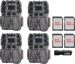 Browning Strike Force Pro DCL Nano Trail Game Camera Bundle Includes 32GB Memory Card and J-TECH Card Reader (26MP) 4 Pack | BTC5DCLN