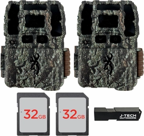 Browning Dark Ops DCL Nano Trail Game Camera Bundle Includes 32GB Memory Card and J-TECH Card Reader (26MP) 2 Pack | BTC6DCLN