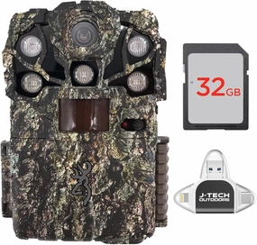 Browning Recon Force Elite HP5 Trail Game Camera Bundle Includes 32GB Memory Card and J-TECH USB Memory Card Reader Compatible with iPhone/iPad/Android/PC (24MP) | BTC7EHP5