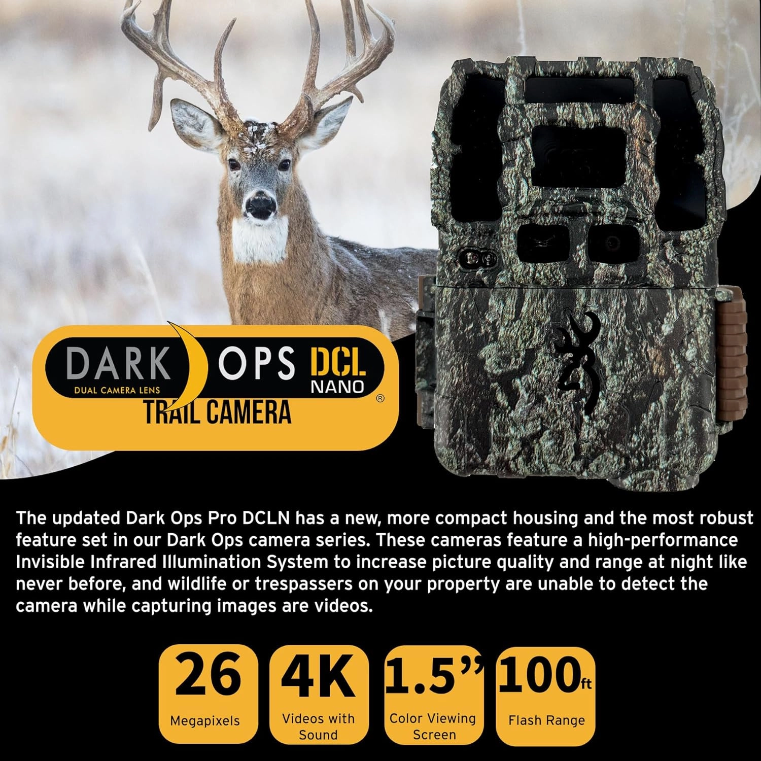 Browning Trail Cameras Dark Ops FHDR 26MP 4 Infrared LED Night Vision Camera (2-Pack) Bundle with 32GB Memory Card (2-Pack) and All-in-One High-Speed Card Reader (5 Items)