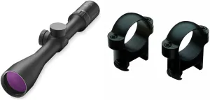 Burris Droptine Riflescope with Ballistic Plex .22 Reticle, 3-9x 40mm & 420083 Zee Rings (1-Inch, Low, Matte Black)