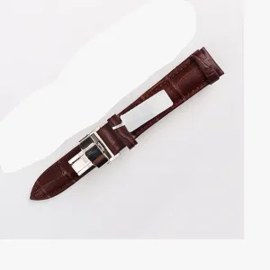 Butterfly Buckle Folding Leather Watch with 24/22/21/21/20/19/18/16/14mm Men's and Women's Universal Straps