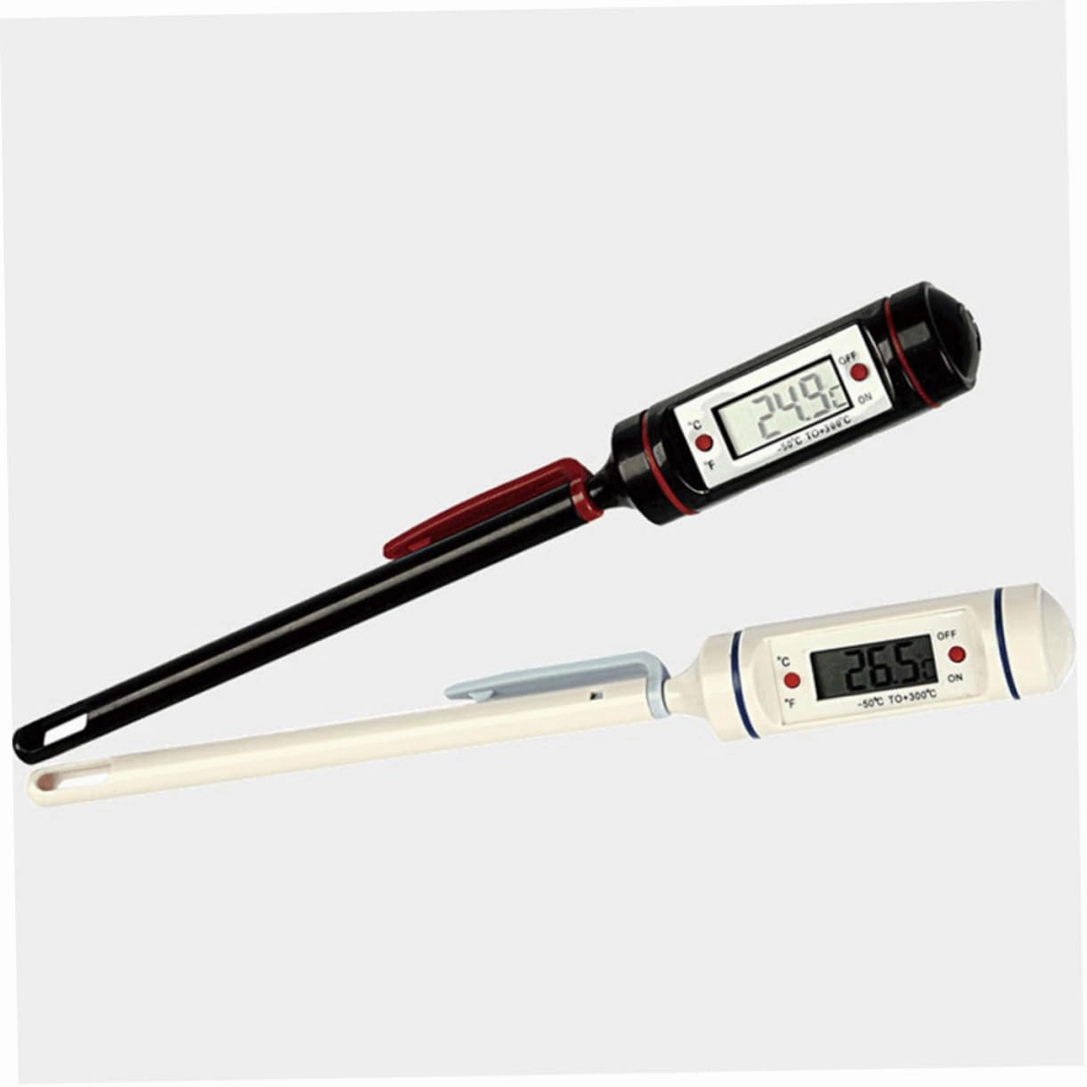 Cabilock 2pcs Practical Kitchen Thermometer Stainless Steel Meat Thermometer Digital Cooking Easy to Use