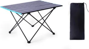 Camping Folding Table Aluminum Alloy Lightweight Foldable fold Up Portable Camping Fishing Folding Table With Cup Aluminum Alloy Holders Multifunctional Table for Picnic Backyards Beach ( Size : Mediu