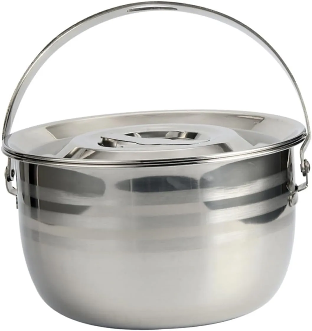 Camping Hanging Pot Stew Pot for Outdoor Cooking Picnic Cookware Humanized Handle for Camping and Backpacking