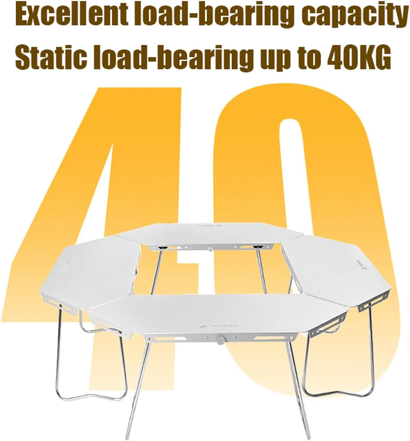Camping Splicing Table Set with Chairs, Outdoor Camping Folding Table Chair Set Portable Beach Table Foldable Chiars for Camping, Picnic, Travel, RV, Black-aluminum Alloy