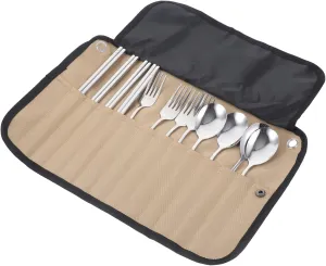 Camping Tableware Set Compact Lightweight Picnic Cutlery Bag for Outdoor Activities Household Use