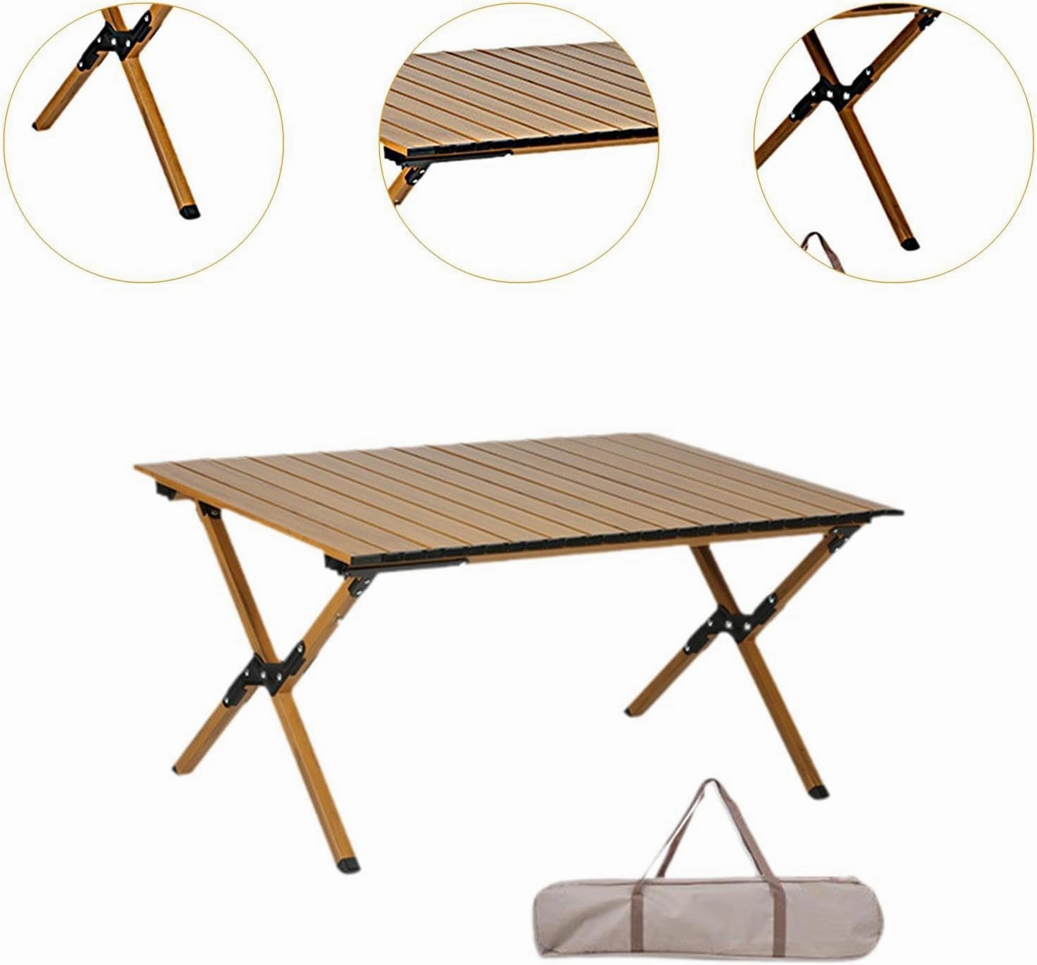 Camping Folding Table Foldable Picnic Table Furniture Compact Portable Outdoor Table for Picnic Balcony Beach Outdoor Kitchen, 90cm Double Layer, multi