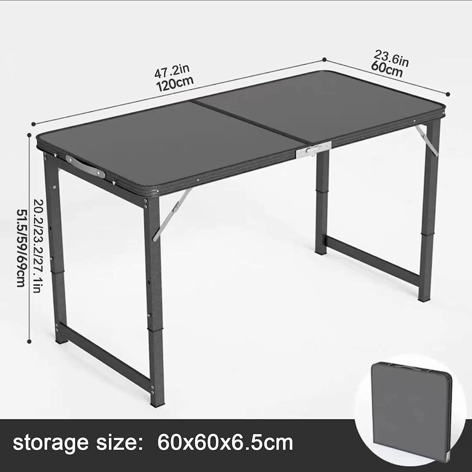 Camping Tables Folding Table,Aluminum Portable Picnic Table,Height Adjustable Lightweight Collapsible Camp Tables for Outdoor Indoor