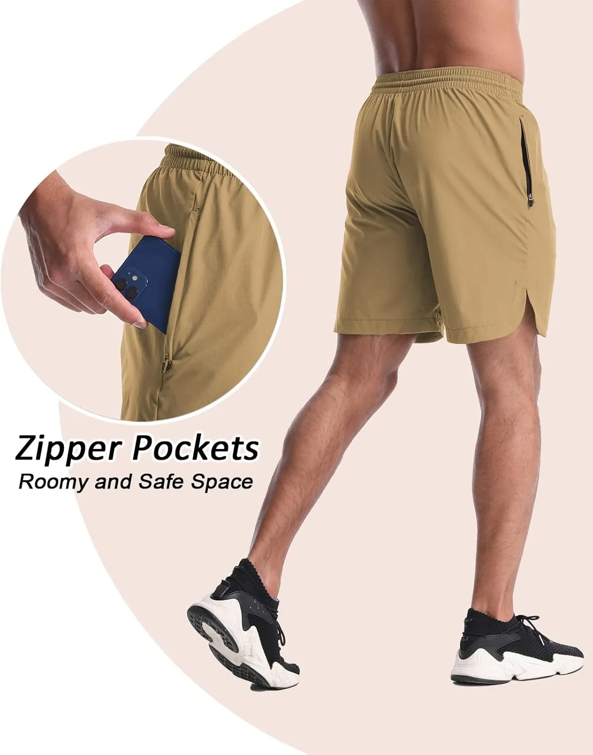 CANGHPGIN 2 Pack Men's Running Athletic Shorts 7'' Quick Dry Sports Gym Shorts with Pockets, Exercise Workout Shorts Men