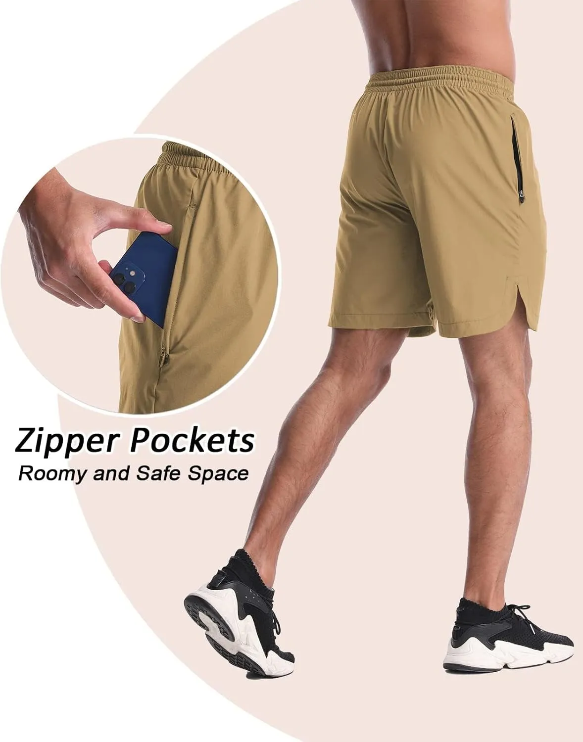 CANGHPGIN 2 Pack Men's Running Athletic Shorts 7'' Quick Dry Sports Gym Shorts with Pockets, Exercise Workout Shorts Men
