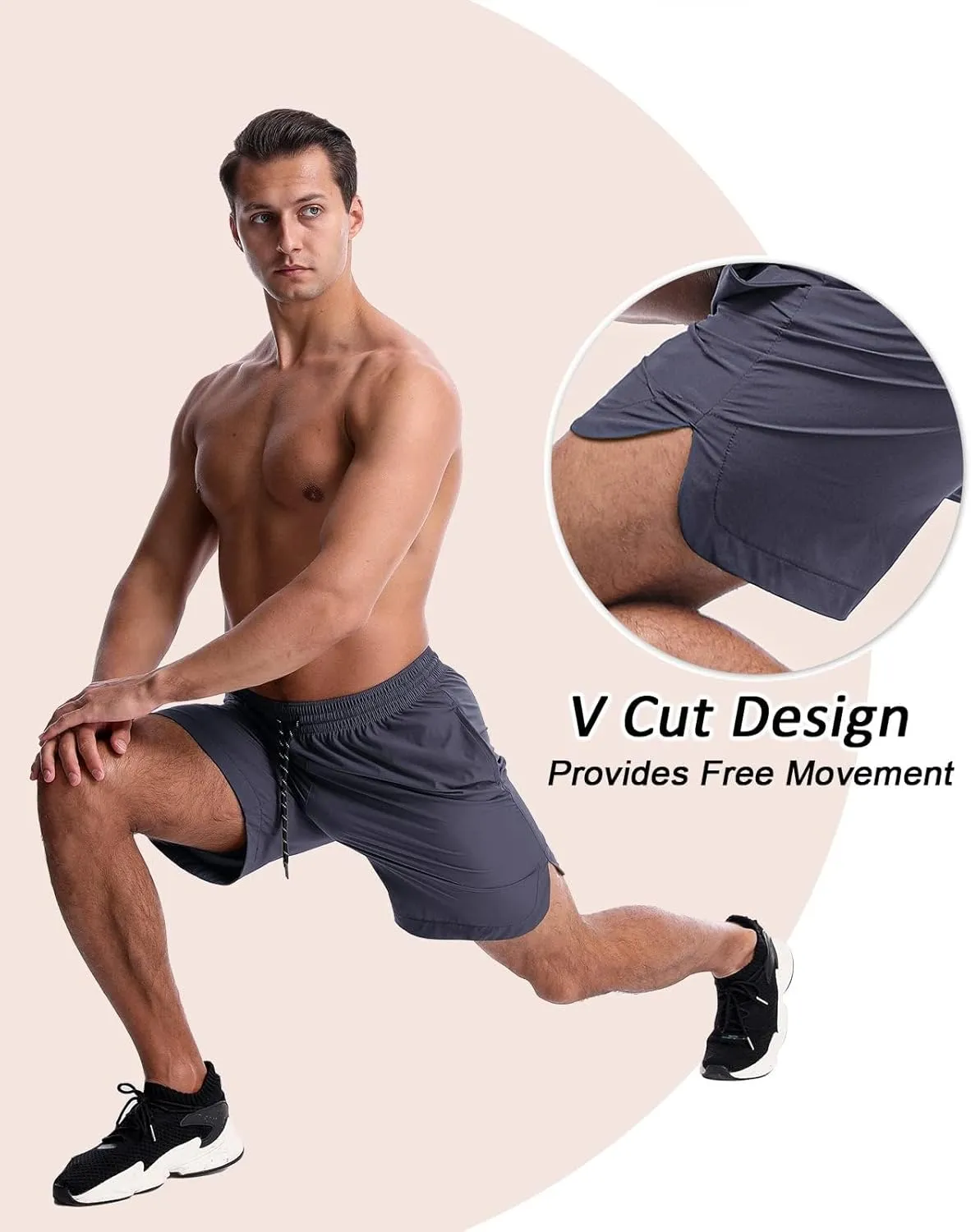 CANGHPGIN 2 Pack Men's Running Athletic Shorts 7'' Quick Dry Sports Gym Shorts with Pockets, Exercise Workout Shorts Men