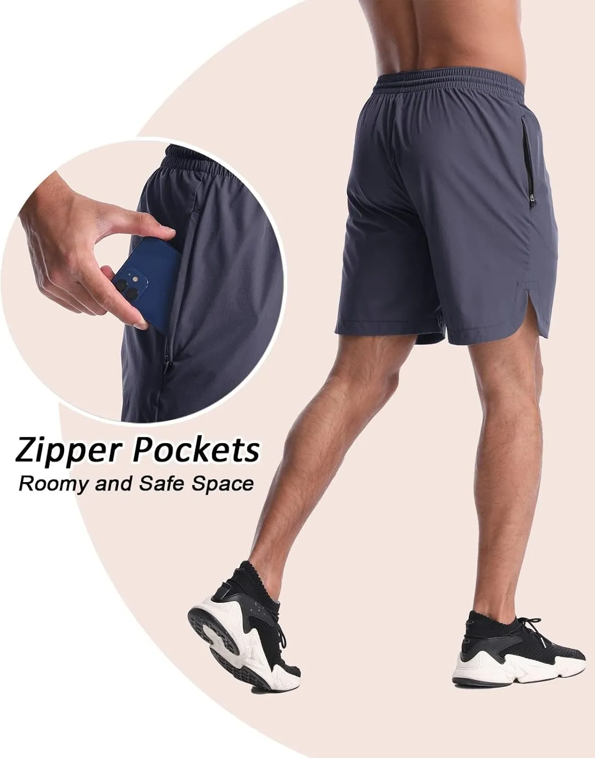 CANGHPGIN 2 Pack Men's Running Athletic Shorts 7'' Quick Dry Sports Gym Shorts with Pockets, Exercise Workout Shorts Men