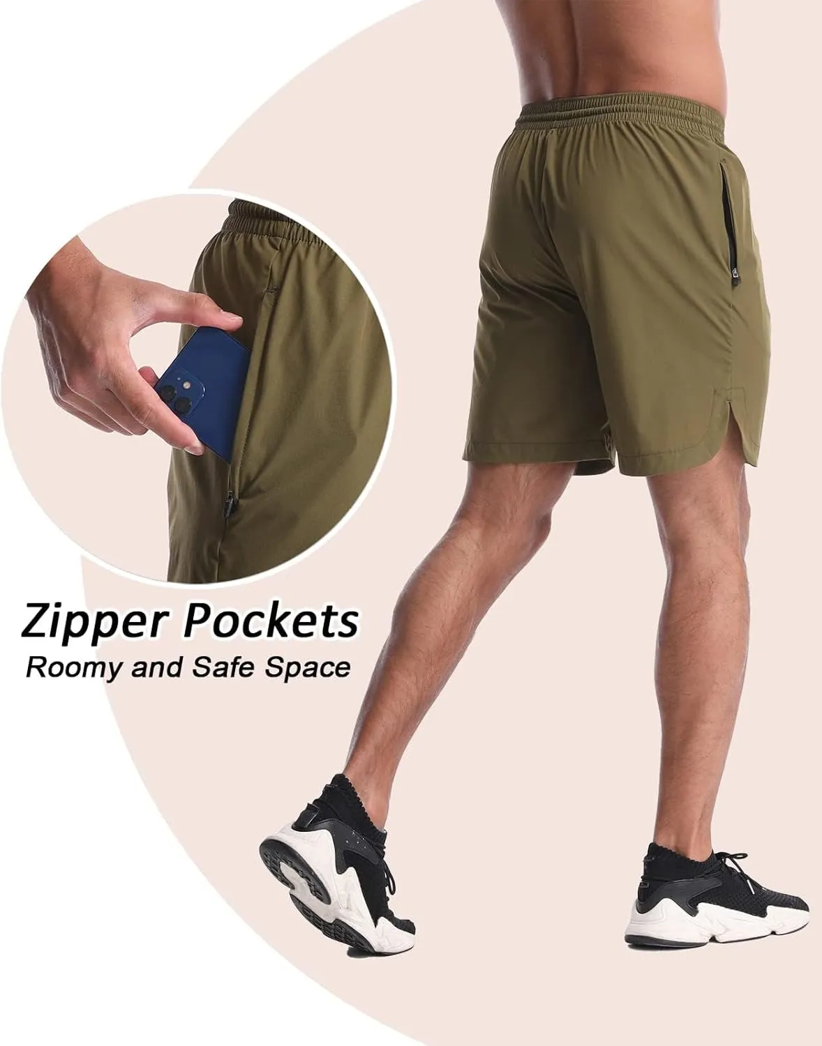 CANGHPGIN 2 Pack Men's Running Athletic Shorts 7'' Quick Dry Sports Gym Shorts with Pockets, Exercise Workout Shorts Men