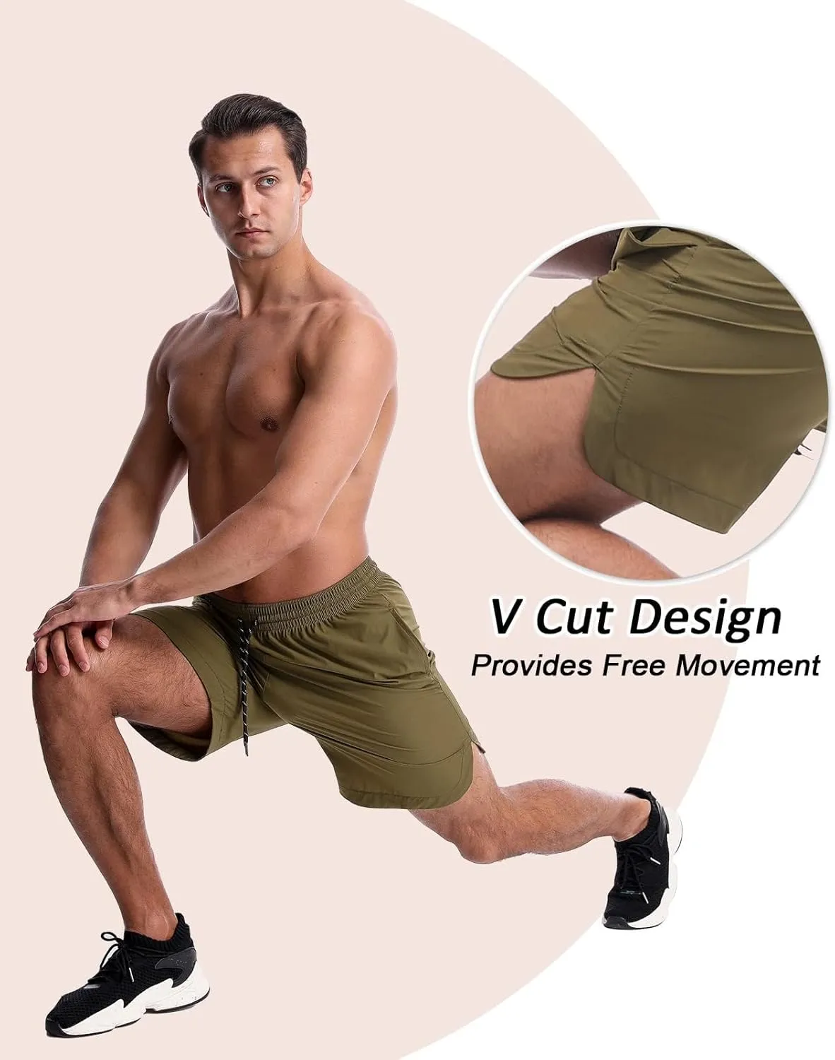 CANGHPGIN 2 Pack Men's Running Athletic Shorts 7'' Quick Dry Sports Gym Shorts with Pockets, Exercise Workout Shorts Men