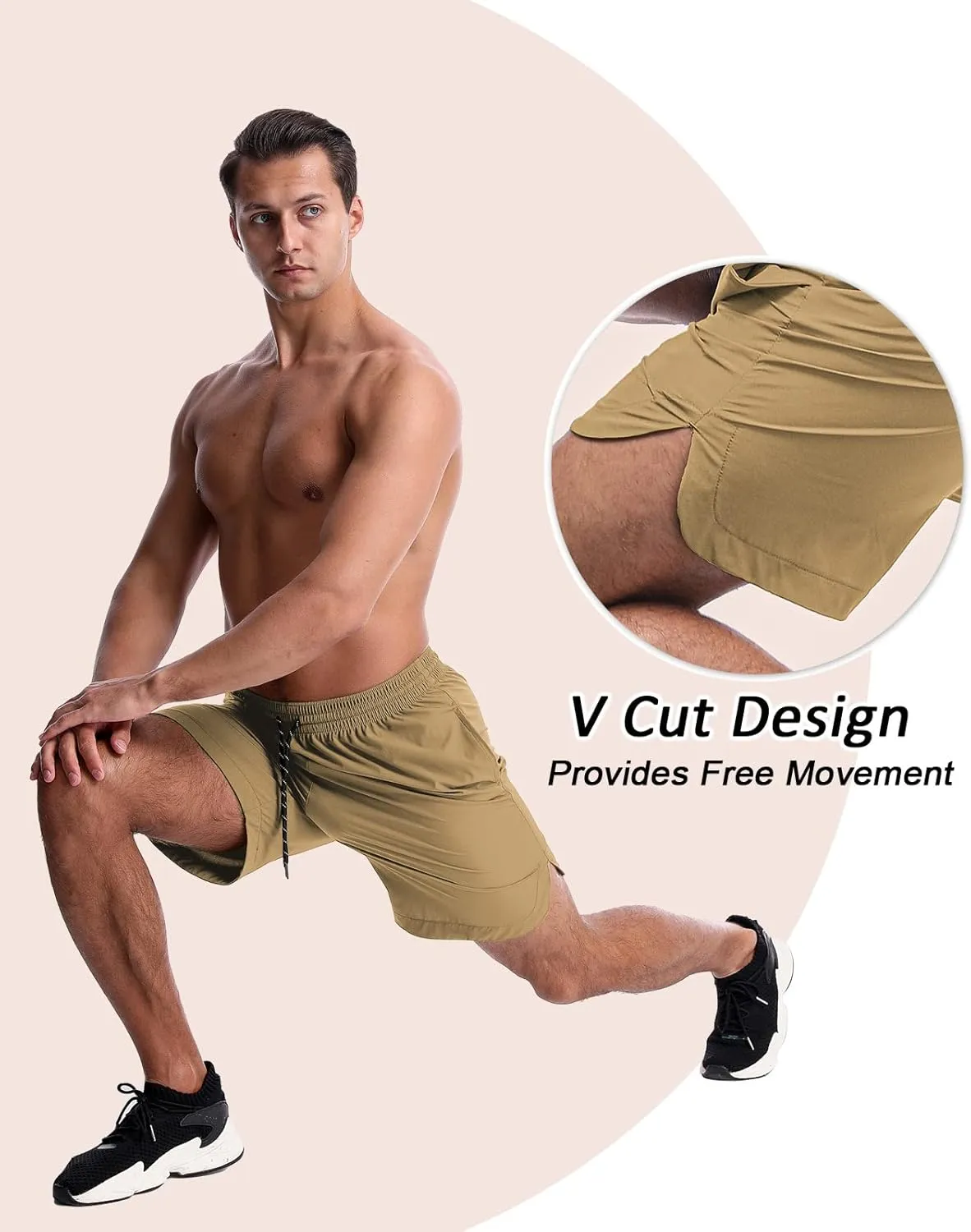CANGHPGIN 2 Pack Men's Running Athletic Shorts 7'' Quick Dry Sports Gym Shorts with Pockets, Exercise Workout Shorts Men
