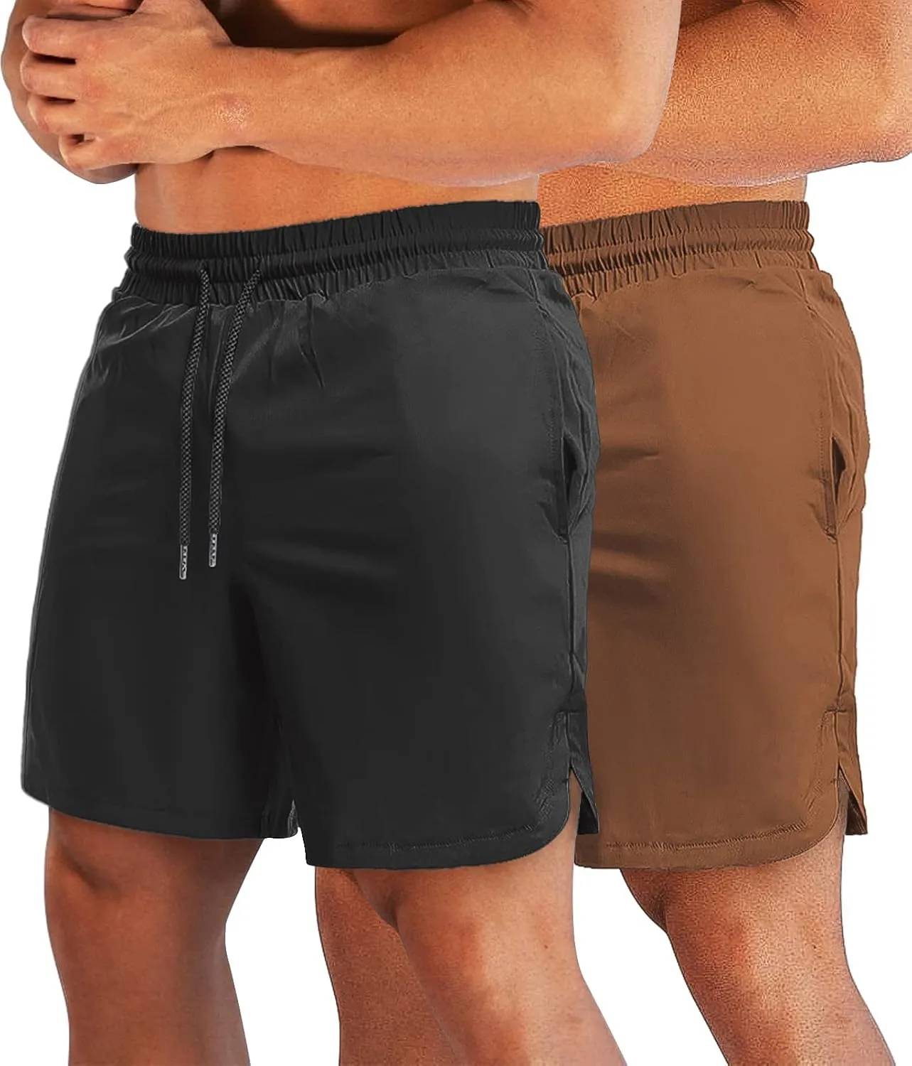 CANGHPGIN 2 Pack Men's Running Athletic Shorts 7'' Quick Dry Sports Gym Shorts with Pockets, Exercise Workout Shorts Men
