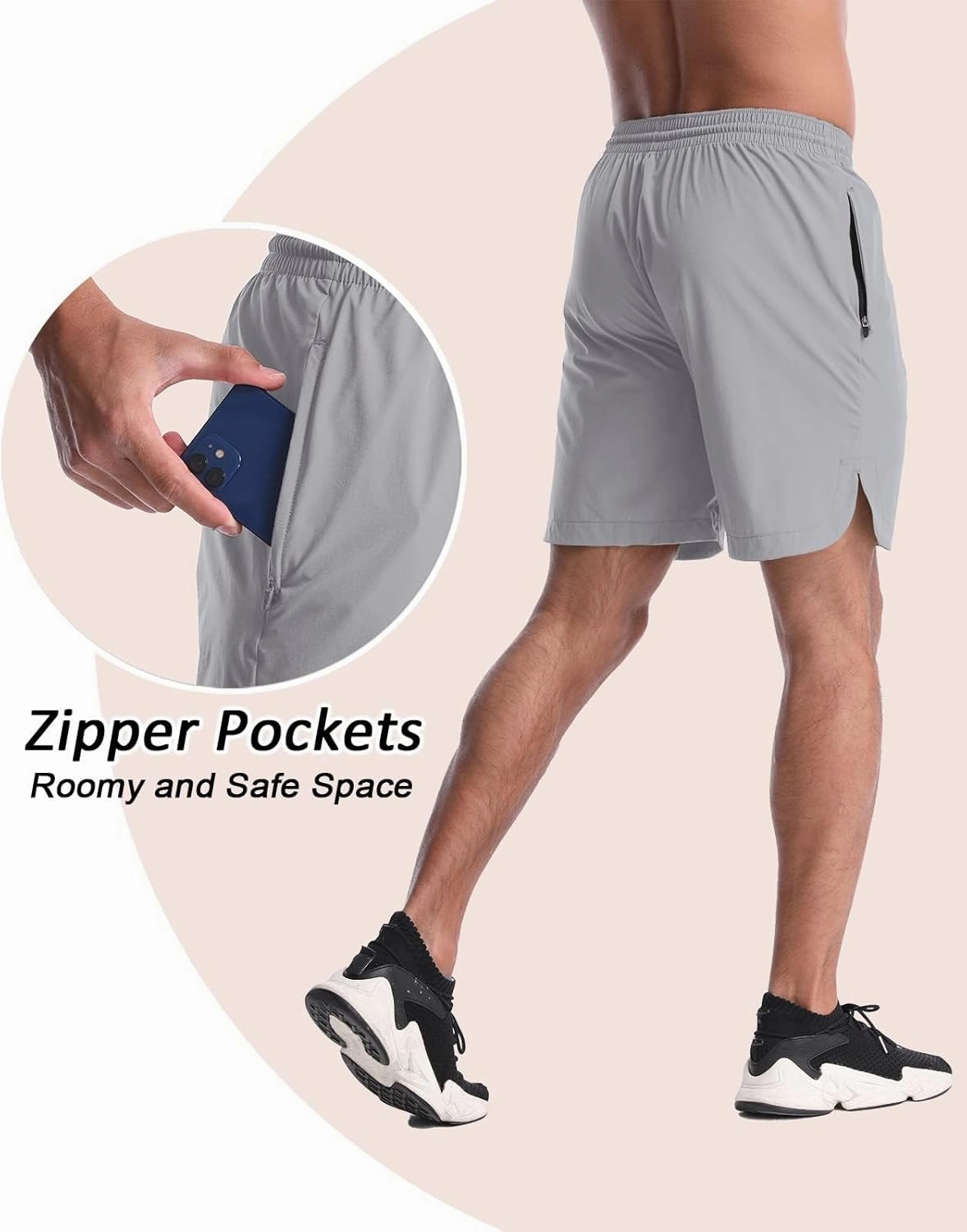 CANGHPGIN 2 Pack Men's Running Athletic Shorts 7'' Quick Dry Sports Gym Shorts with Pockets, Exercise Workout Shorts Men