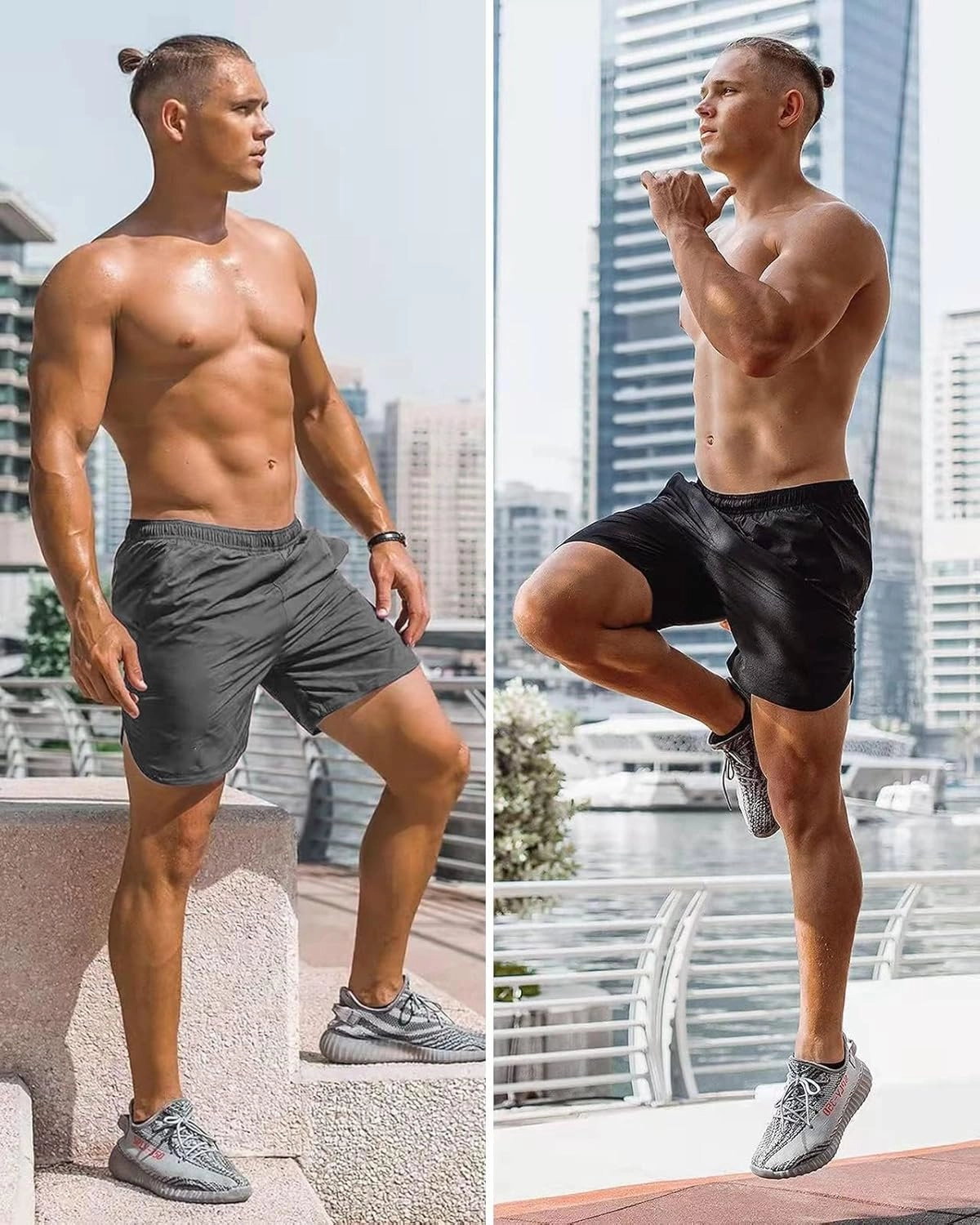 CANGHPGIN 2 Pack Men's Running Athletic Shorts 7'' Quick Dry Sports Gym Shorts with Pockets, Exercise Workout Shorts Men