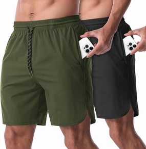 CANGHPGIN 2 Pack Men's Running Athletic Shorts 7'' Quick Dry Sports Gym Shorts with Pockets, Exercise Workout Shorts Men