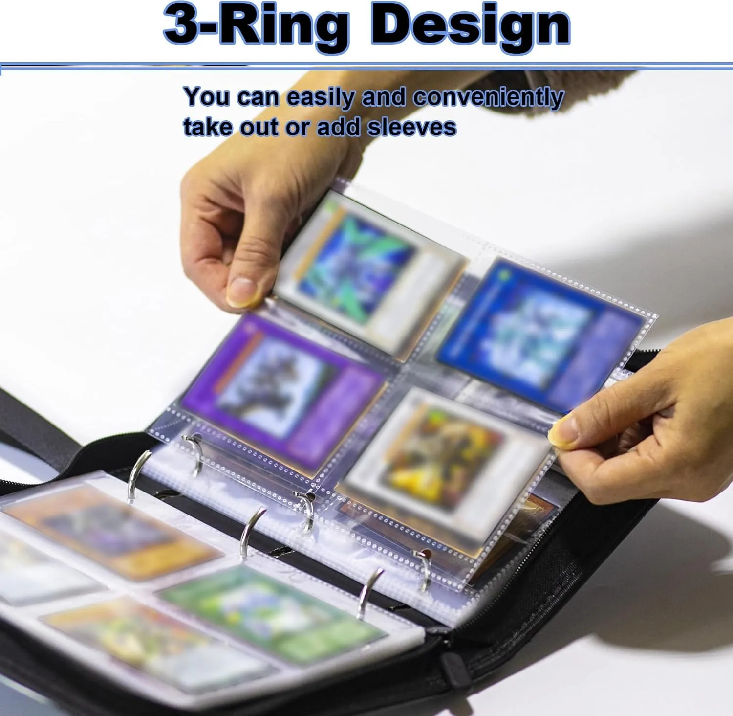 Card Binder for Y-G-O Trading Cards,440 Pockets Large Capacity 3-Ring Album,4-Pocket Floder Compatible with YGO Cards and Other TCG or Game Cards.