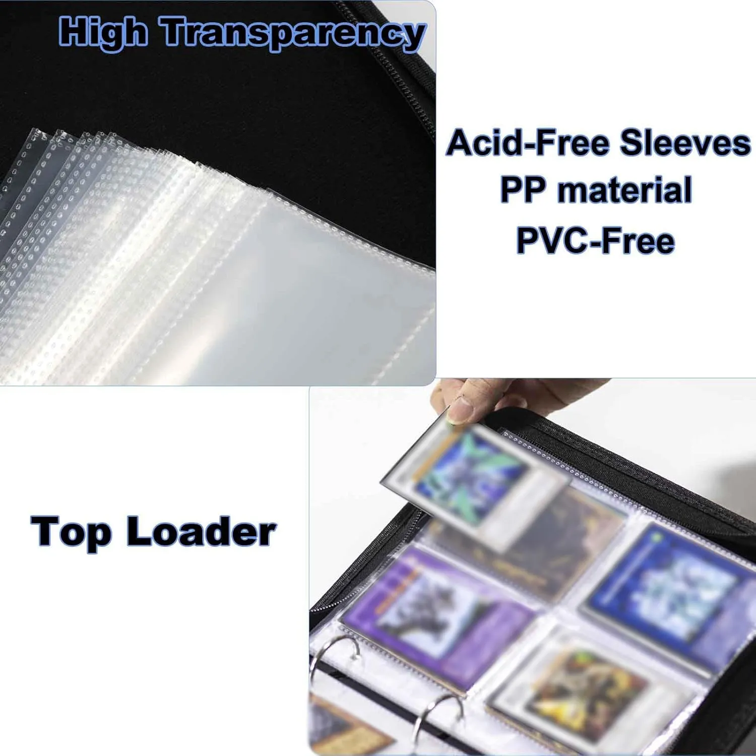 Card Binder for Y-G-O Trading Cards,440 Pockets Large Capacity 3-Ring Album,4-Pocket Floder Compatible with YGO Cards and Other TCG or Game Cards.