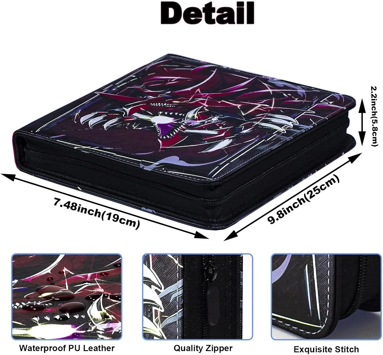 Card Binder for Y-G-O Trading Cards,440 Pockets Large Capacity 3-Ring Album,4-Pocket Floder Compatible with YGO Cards and Other TCG or Game Cards.