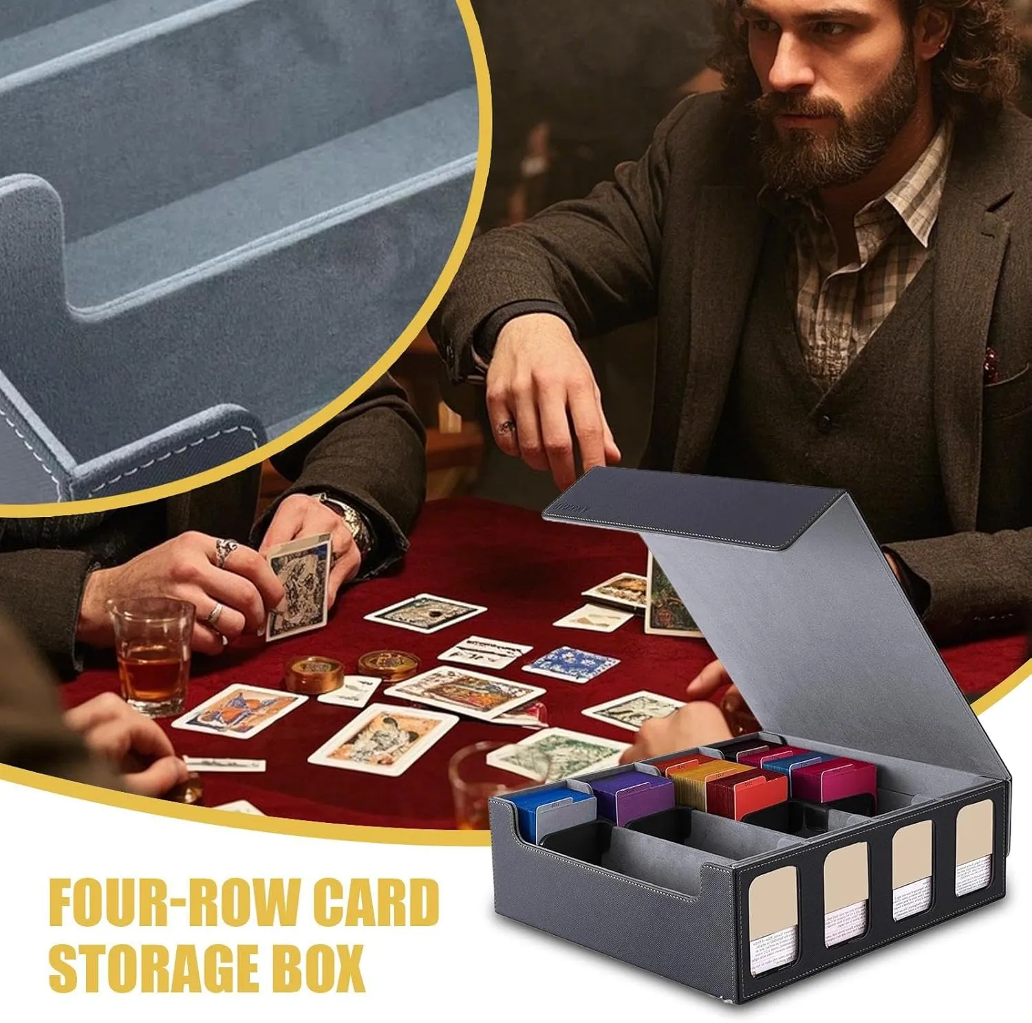 Card Storage Box - Portable High-Capacity Trading Card Deck Box - Collectible Albums, Cases For Tournament Collection, Travel Display, Deck