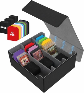 Card Storage Box for Trading Cards, 2600  Commander Deck Box, Storage Box Fits Toploader and One-Touch, Card Organizer for TCG, MTG, Sports Cards, with Card Dividers & Stoppers