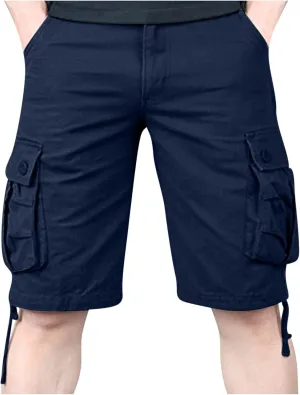 Cargo Shorts for Men Stretch Waist Multi Pocket Causal Tooling Shorts Outdoor Sport Regular Fit Cotton Hiking Shorts