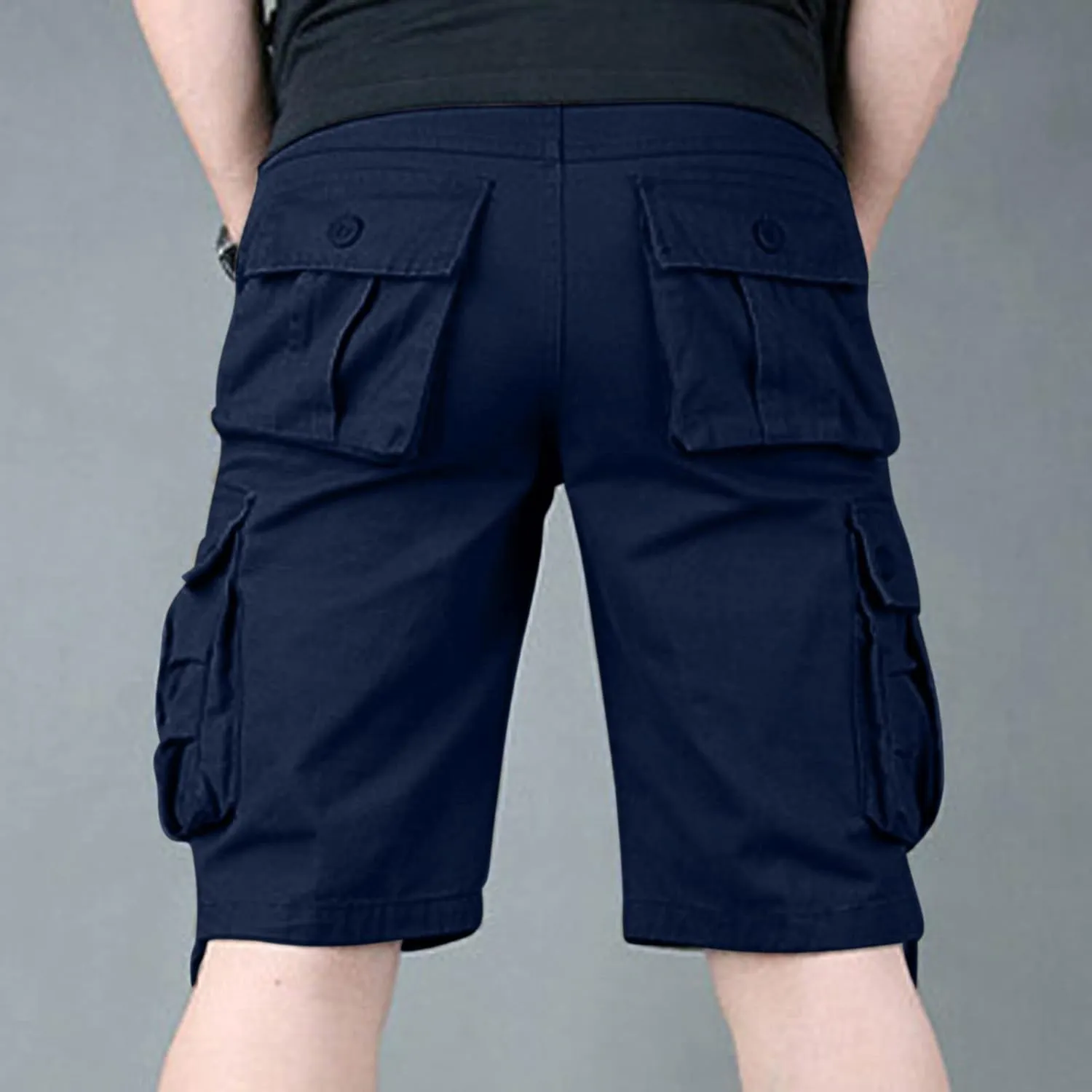 Cargo Shorts for Men Stretch Waist Multi Pocket Causal Tooling Shorts Outdoor Sport Regular Fit Cotton Hiking Shorts
