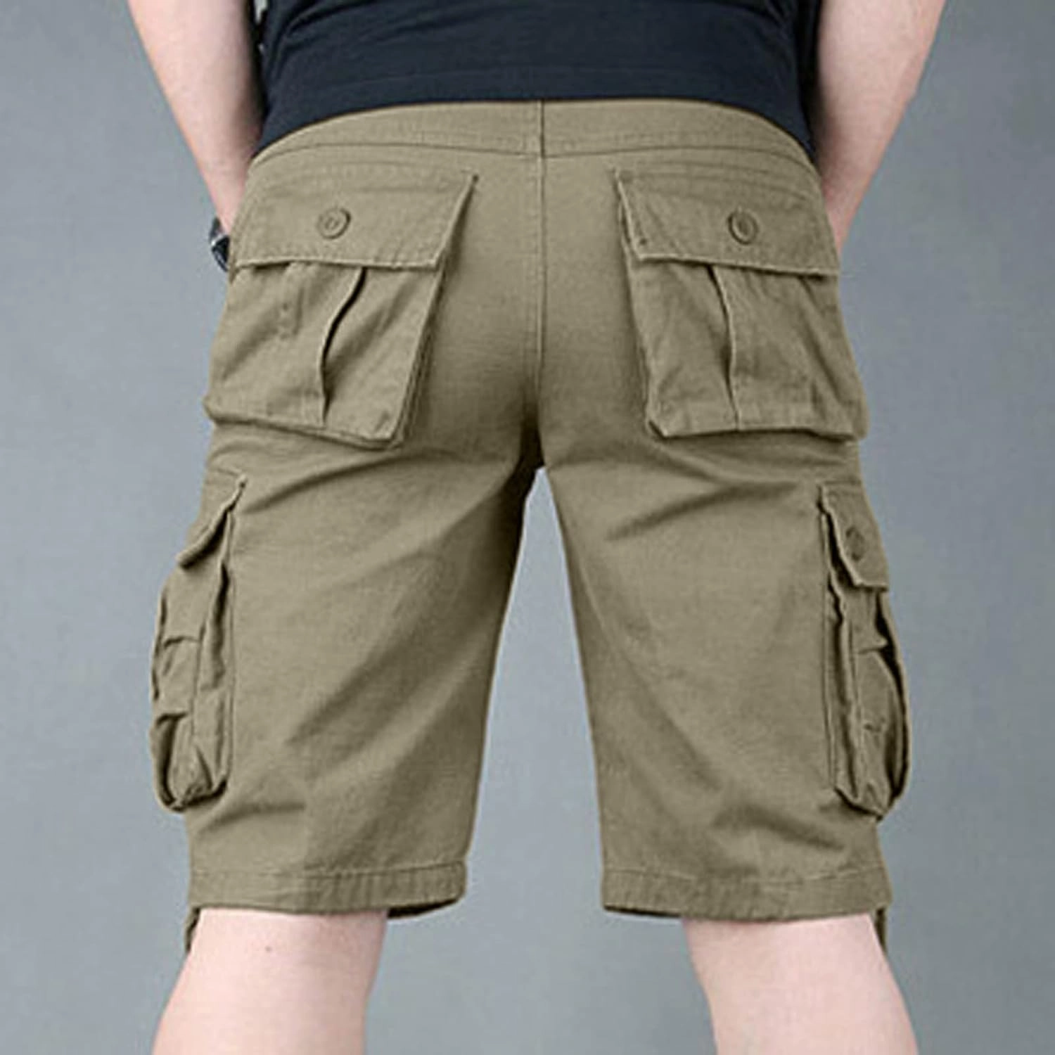 Cargo Shorts for Men Stretch Waist Multi Pocket Causal Tooling Shorts Outdoor Sport Regular Fit Cotton Hiking Shorts