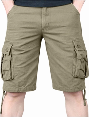 Cargo Shorts for Men Stretch Waist Multi Pocket Causal Tooling Shorts Outdoor Sport Regular Fit Cotton Hiking Shorts
