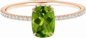 Carillon Cushion 2.50 Ctw Peridot Gemstone 925 Sterling Silver Solitaire Women Engagement Ring