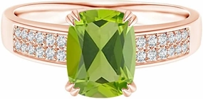 Carillon Cushion 2.75 Ctw Peridot Gemstone 925 Sterling Silver Solitaire Women Engagement Ring